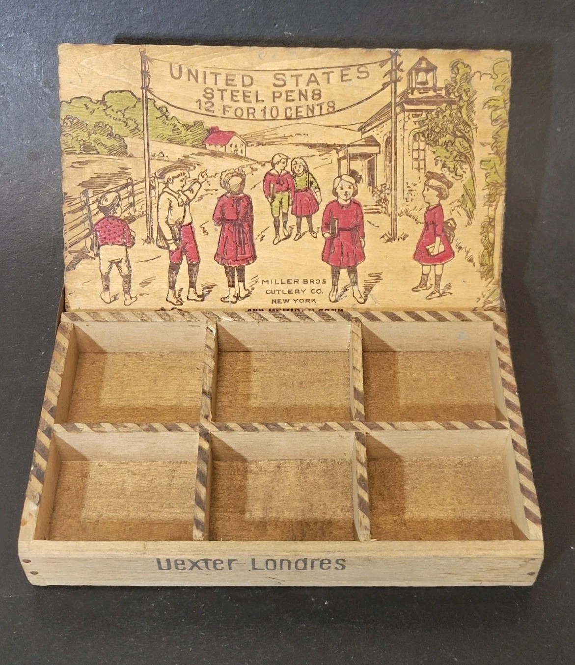 1910s Pen Nib Box United States Steel Pens Miller Bros Antique Store Display