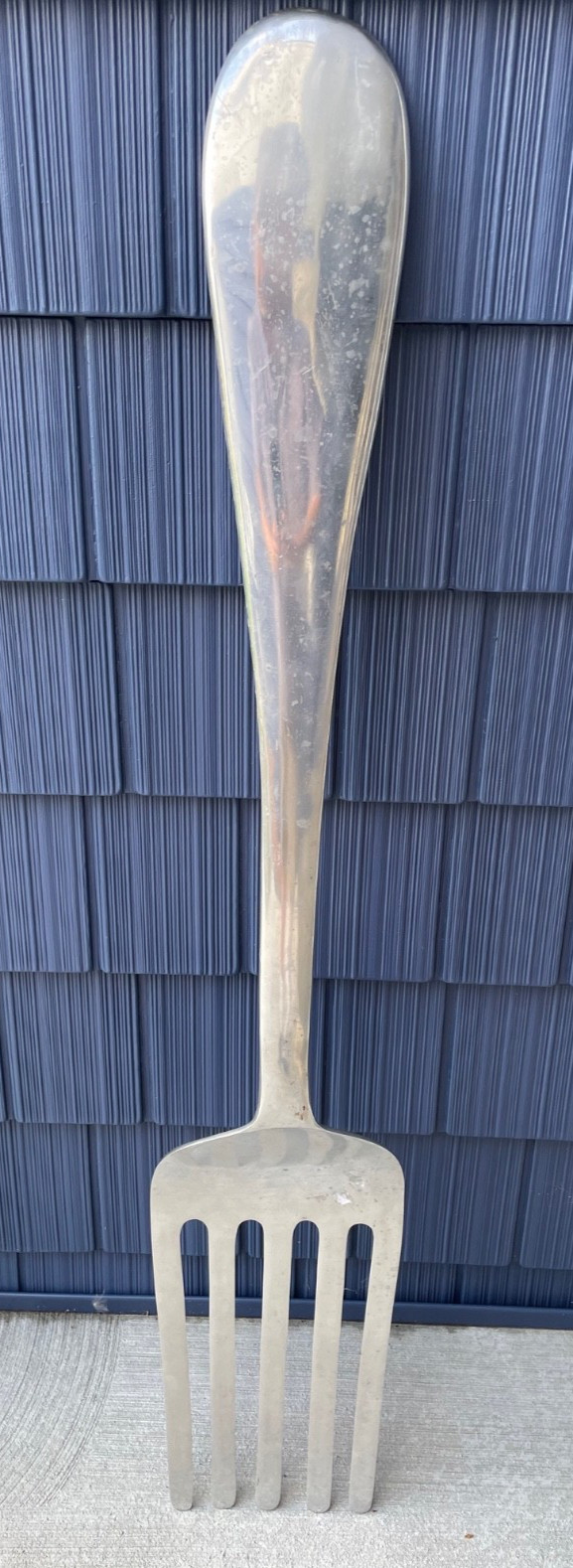 Vintage CAST ALUMINUM Store Display Dinner Fork Wall Hanging HUGE LARGE 46″