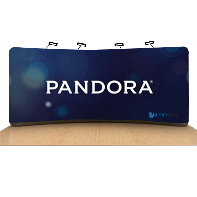 20ft Curved Portable Back Wall Display (Tension Fabric Backdrop) Custom Graphic