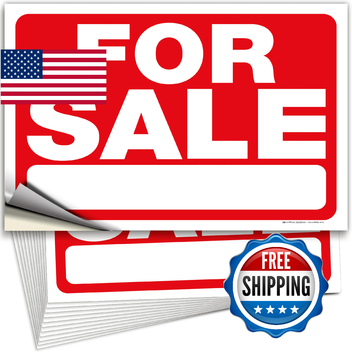 iSYFIX for Sale Signs Stickers – 12 Pack 14×10 Inch – Premium Self-Adhesive Viny