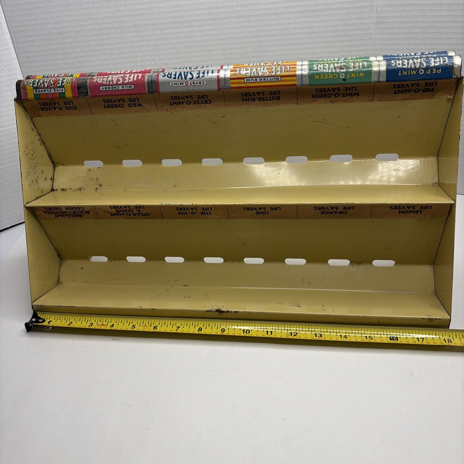 Vintage Life Savers Candy Sign Store Display Rack 1930’s Country Store Flavors