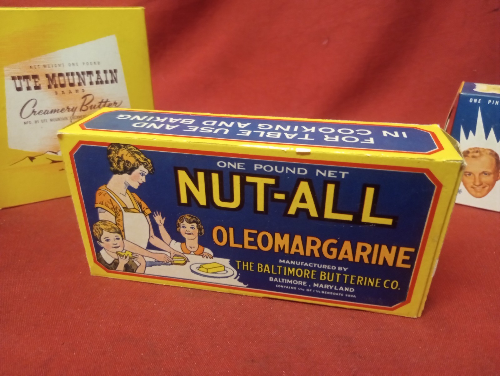 Lot Of 3 Early Rare Antique Vintage Waxed Butter Ice Cream Boxs NUTT ALL Bing