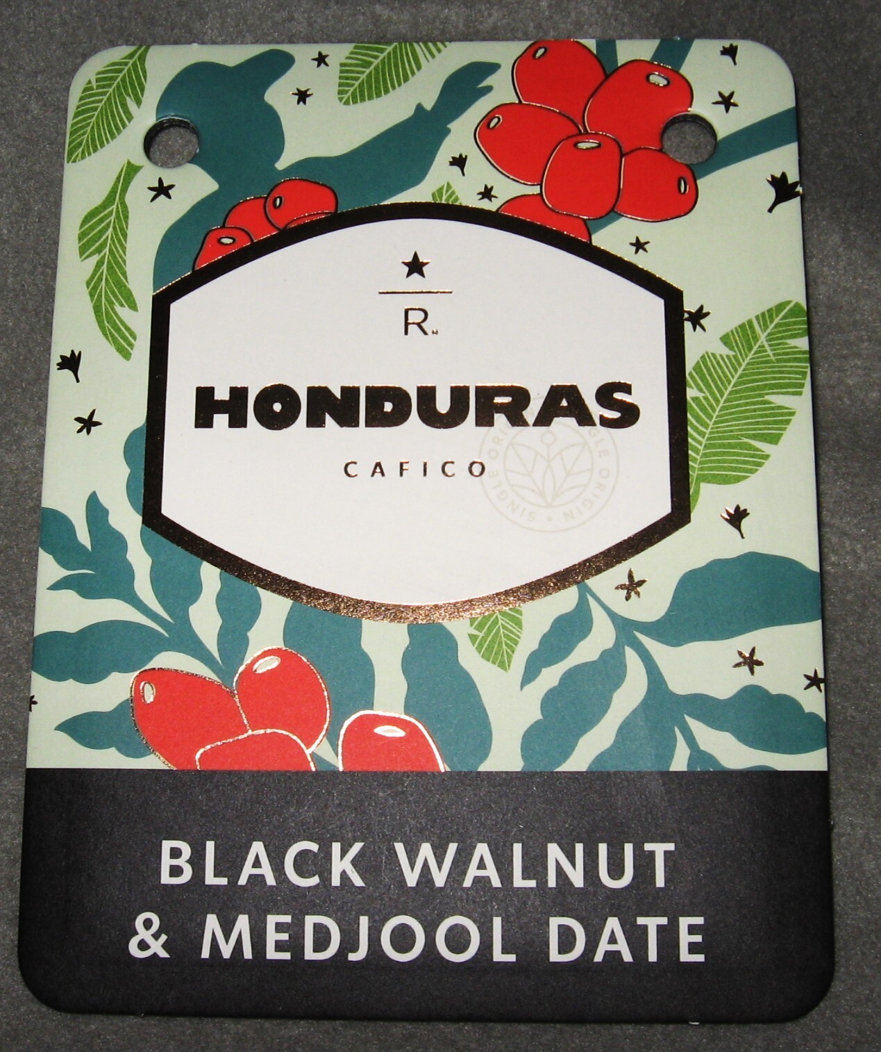 STARBUCKS “HONDURAS” COLLECTIBLE RARE RESERVE COFFEE TASTER STORE DISPLAY SIGN