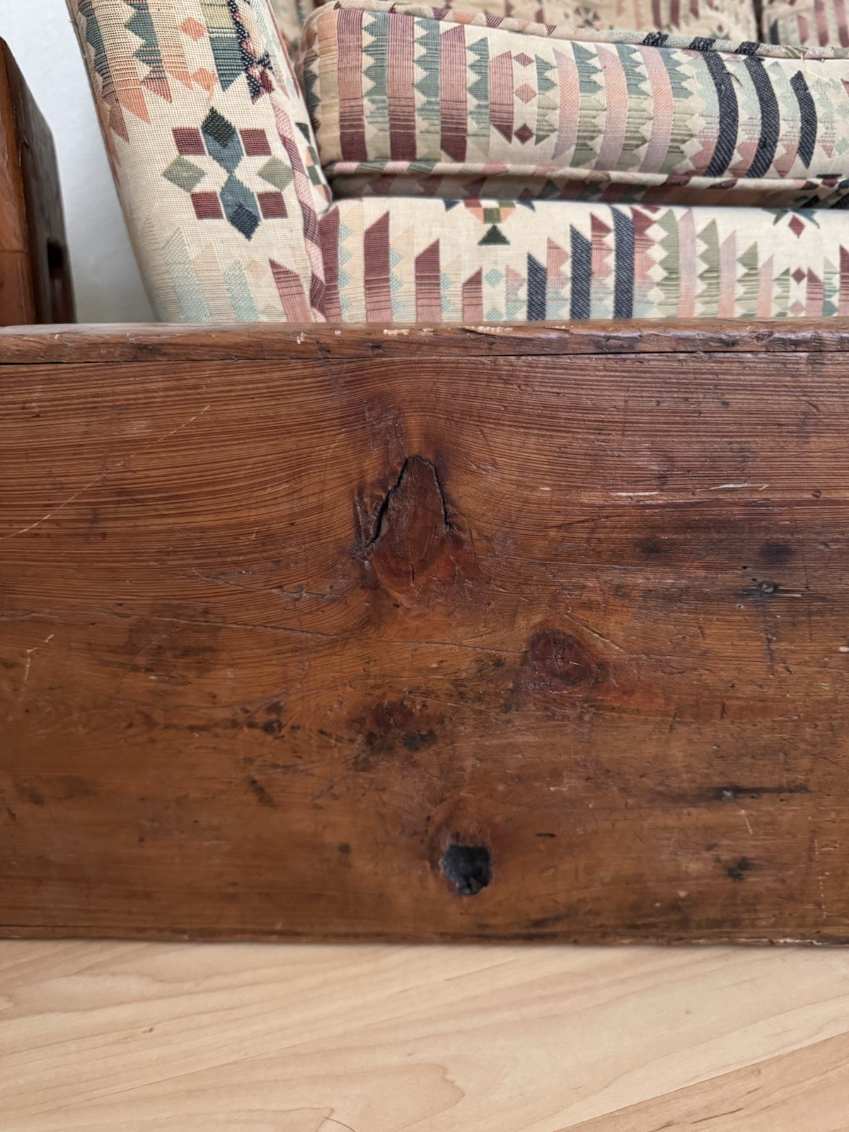 Vintage Long Wood Shelf Tray Display Case Unit Hanging Rack 30” x 10.5” Rustic