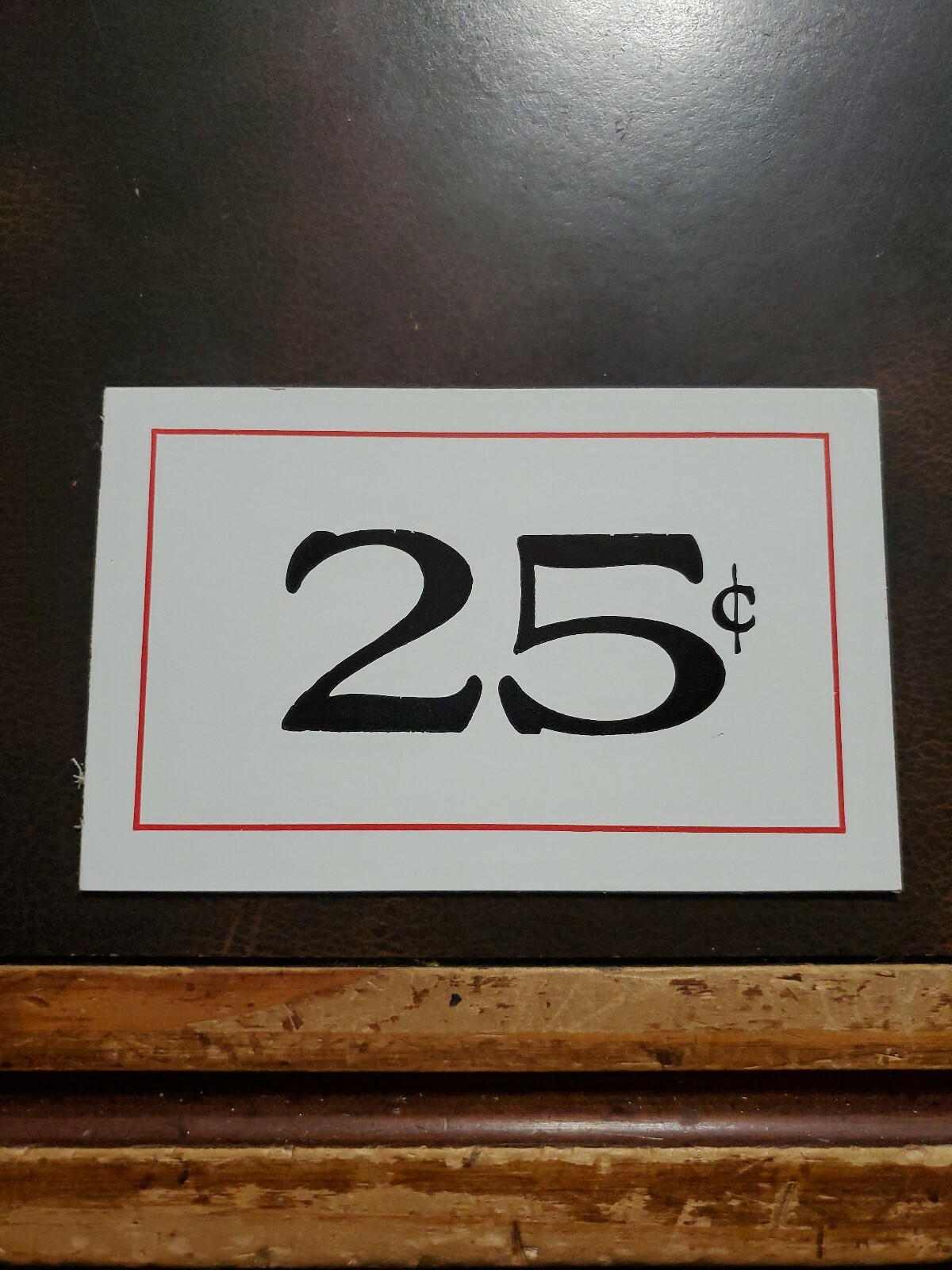 Vintage 25c Double Sided 1940s unmarked WOOLWORTH’S Store Sign 3.5 x 5.5