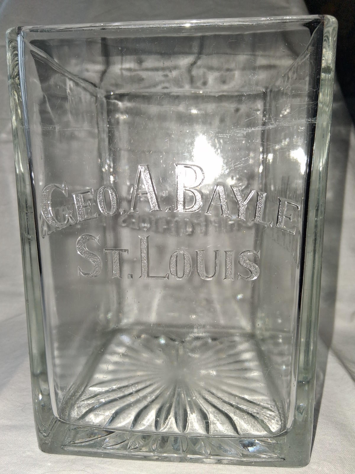 Vintage General Store Jar Geo Bayle Saratoga Pretzels Chip Potatoes Crackers