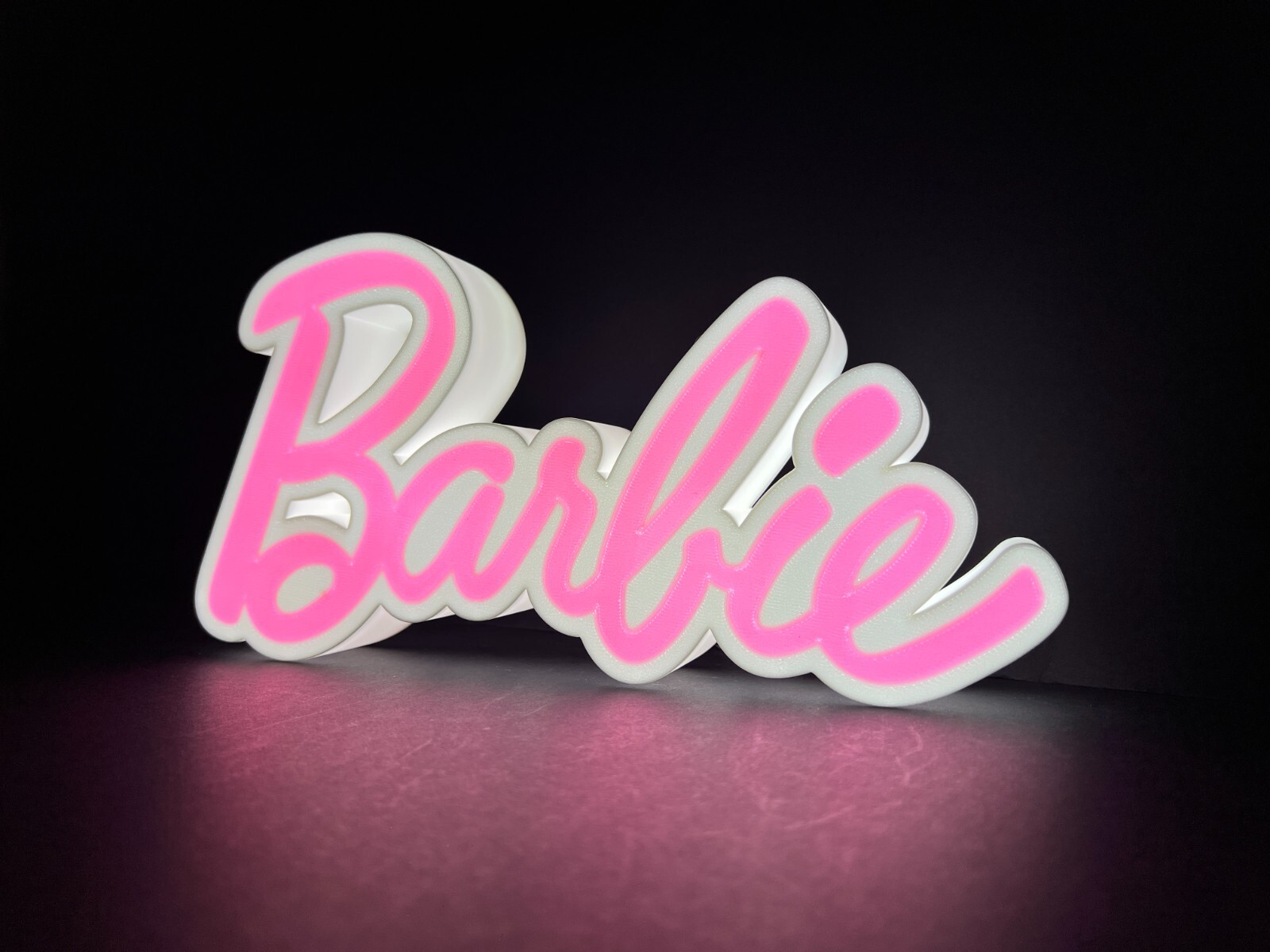 Barbie Insegna BARBIE pink blonde targa luminosa doll lighted sign led logo