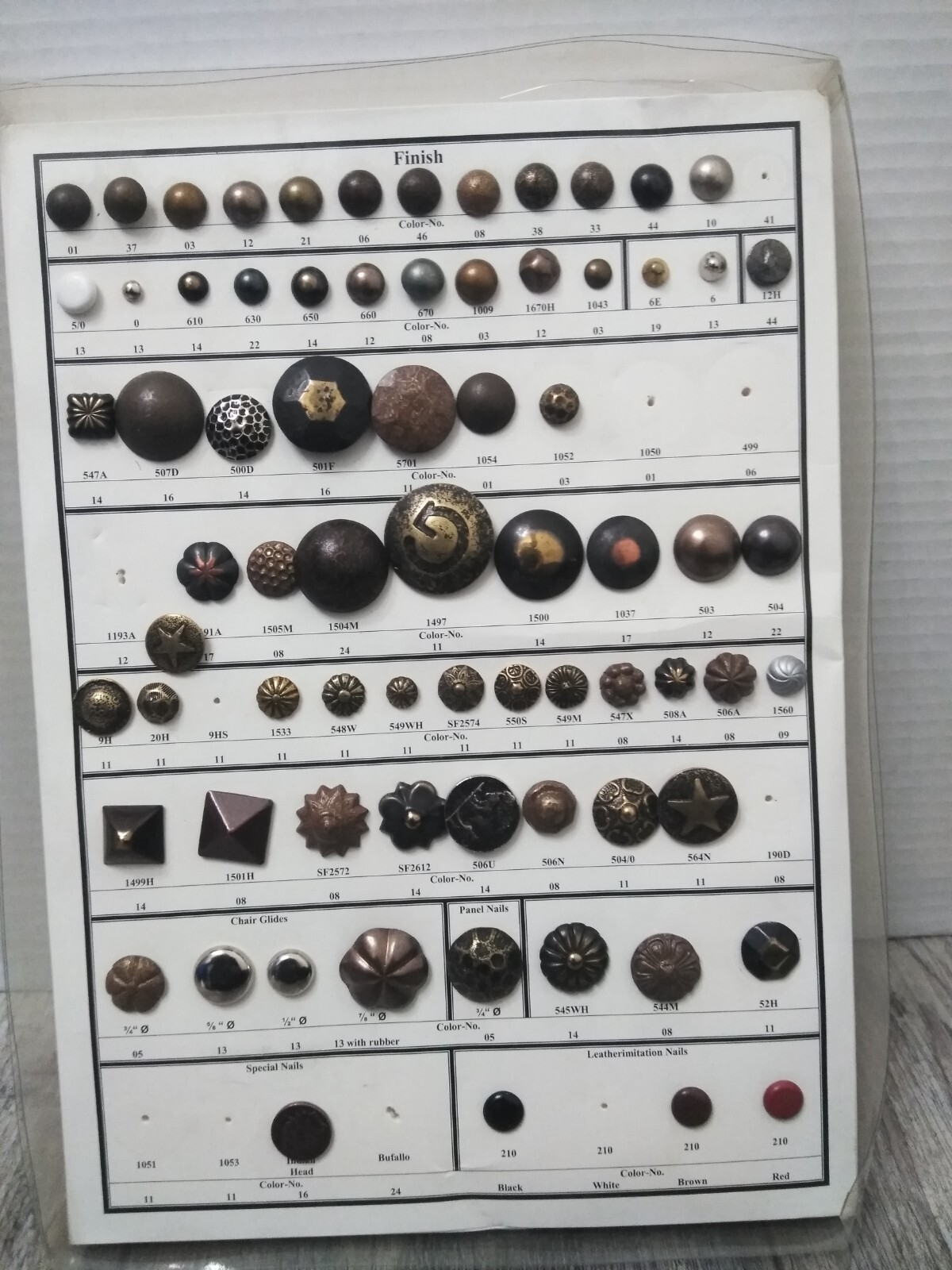 VTG. Upholstery Furniture Tacks / nailhead Display Salesman Sample (read)