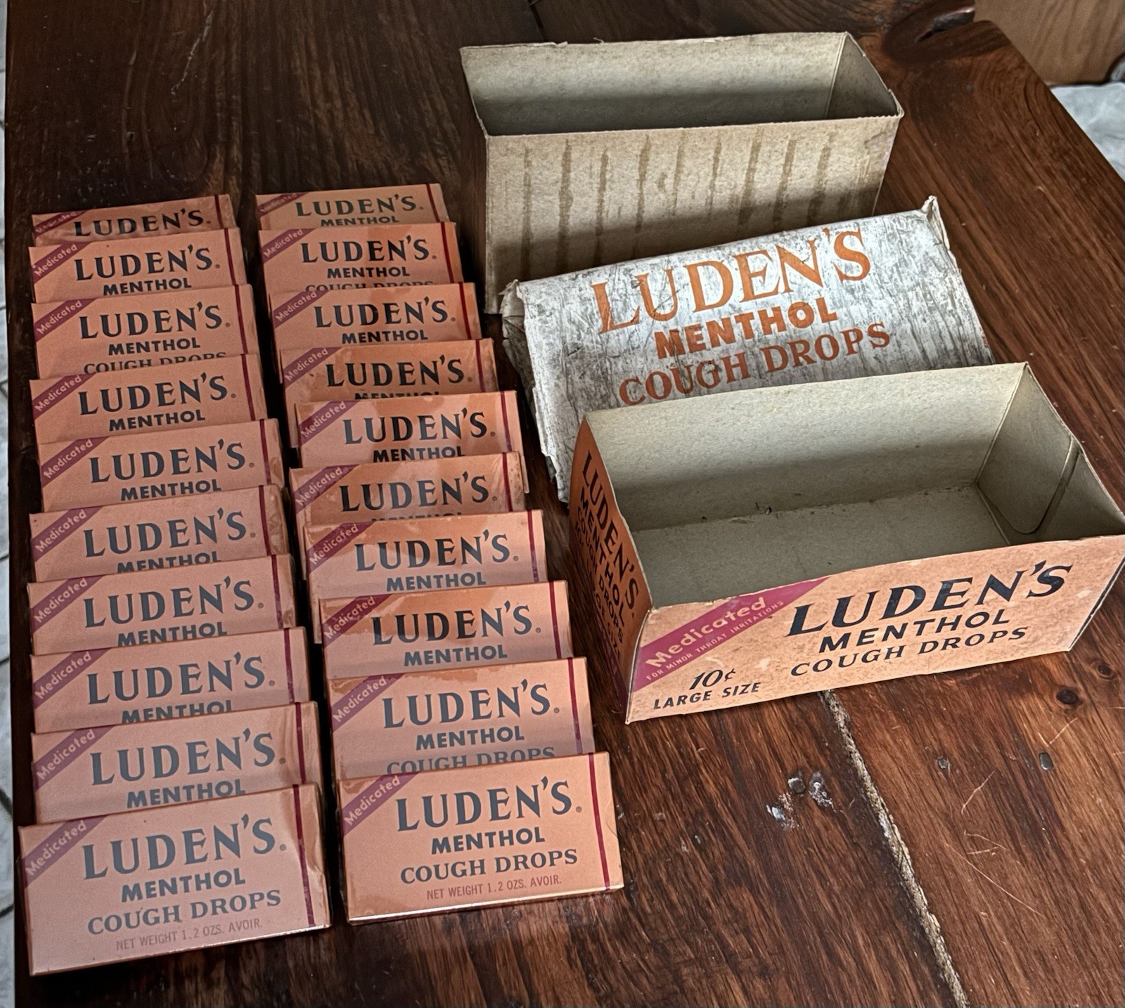 Vintage 1950’s NOS Full Box (20) Boxes LUDEN’S Country Store Counter Display