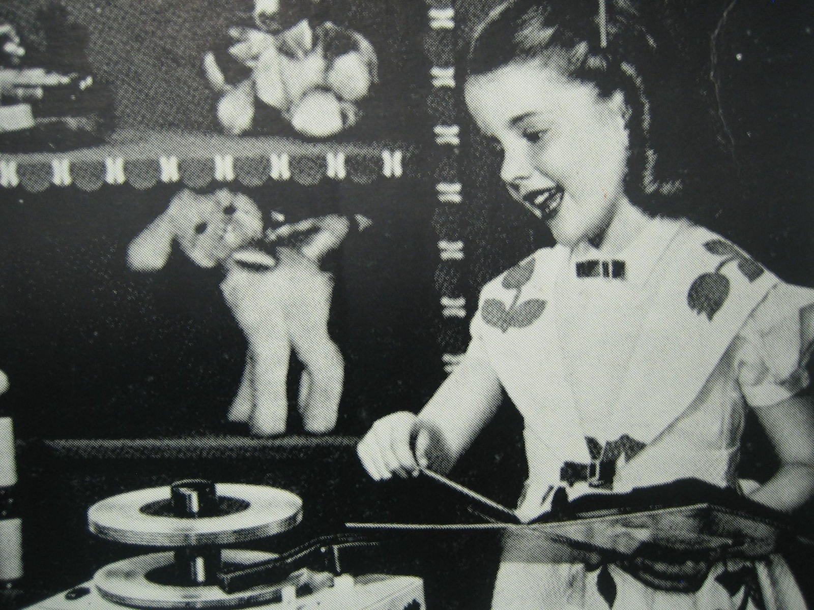 Cardboard Store Display Sign 1960s Children 45rpm Record Player 13inx17in Large!