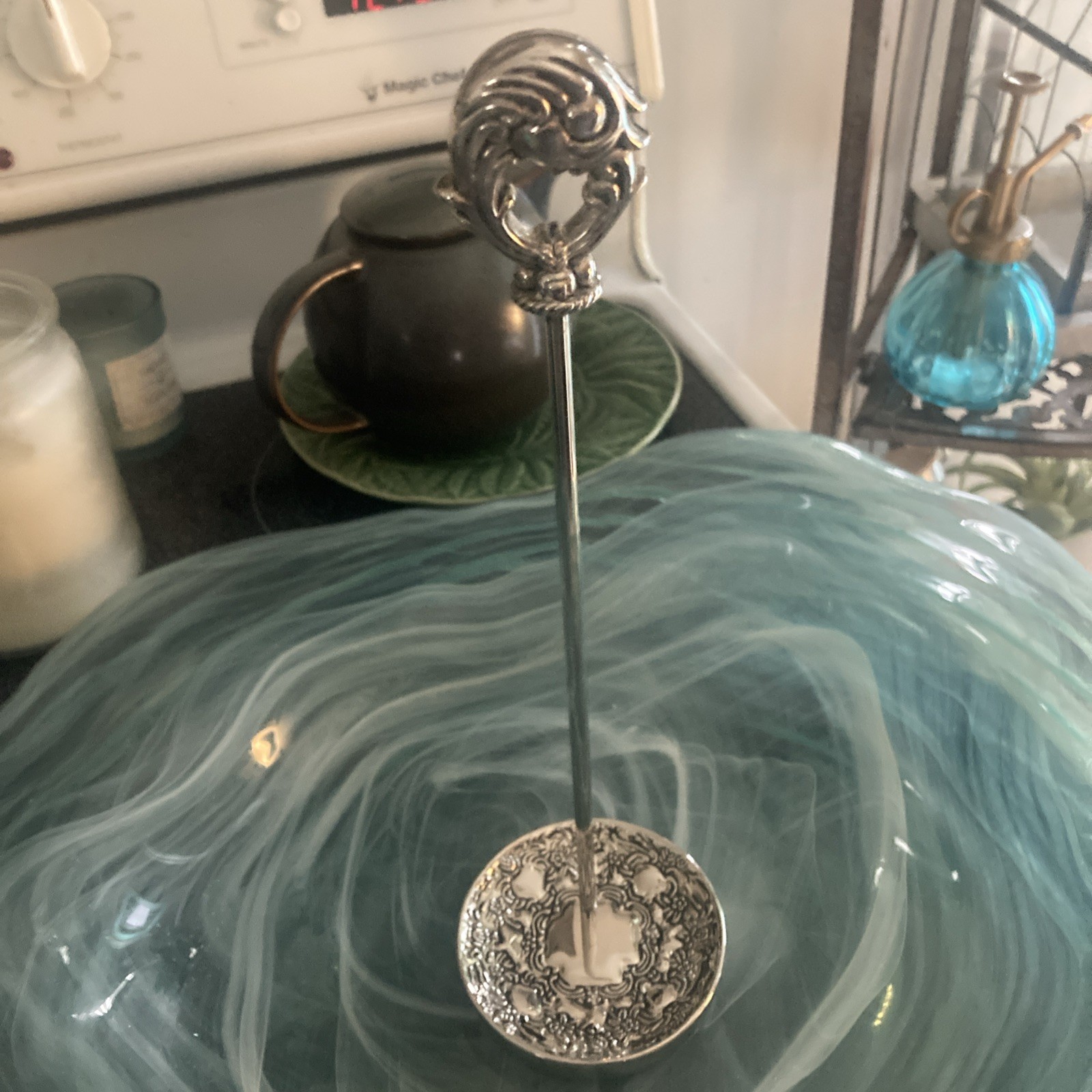 Vintage Hat Stand very decorative embossed silver Reposse floral