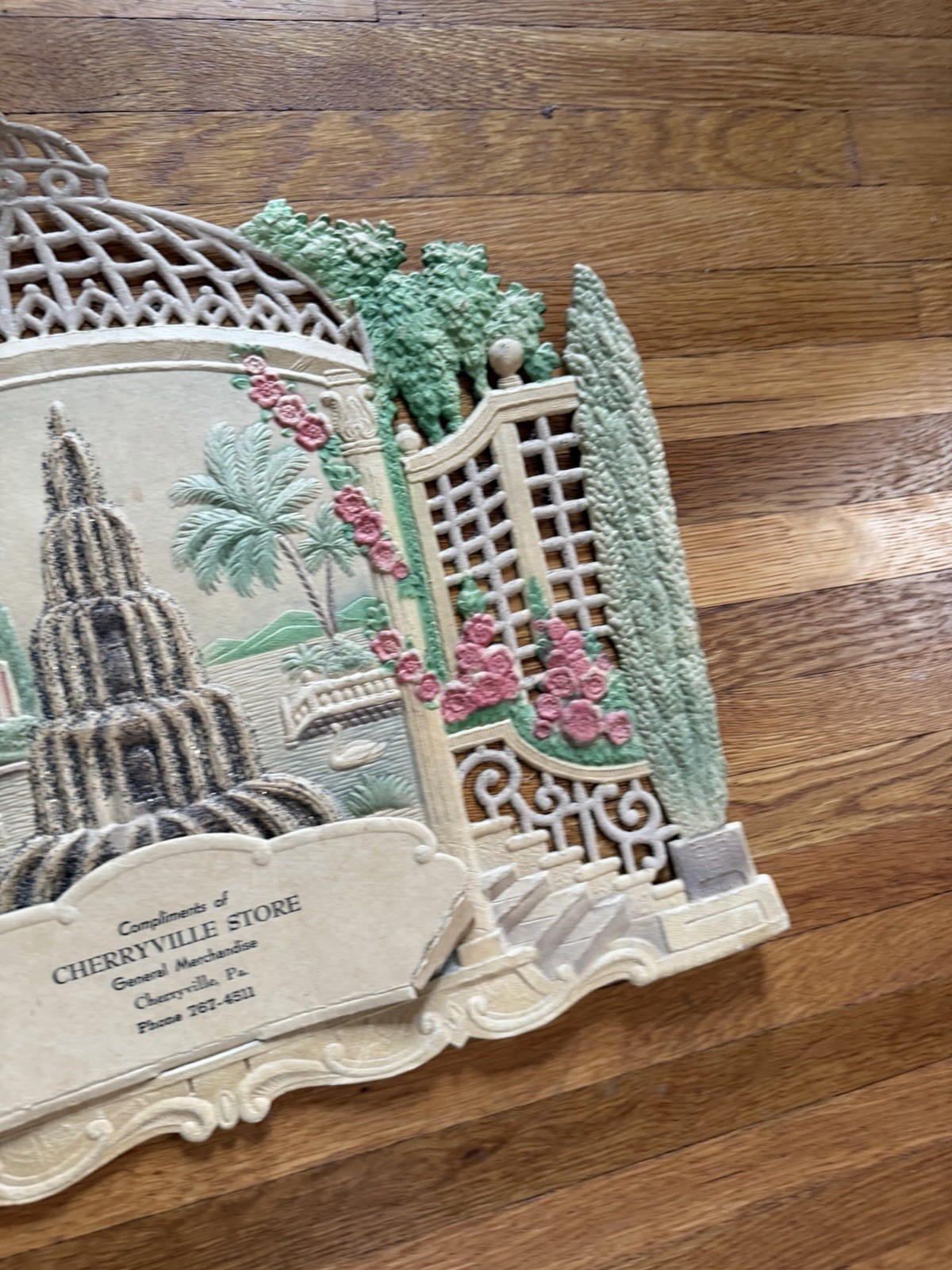 Vintage Die Cut Display Cherryville Pa General Store Cardboard Advertisement