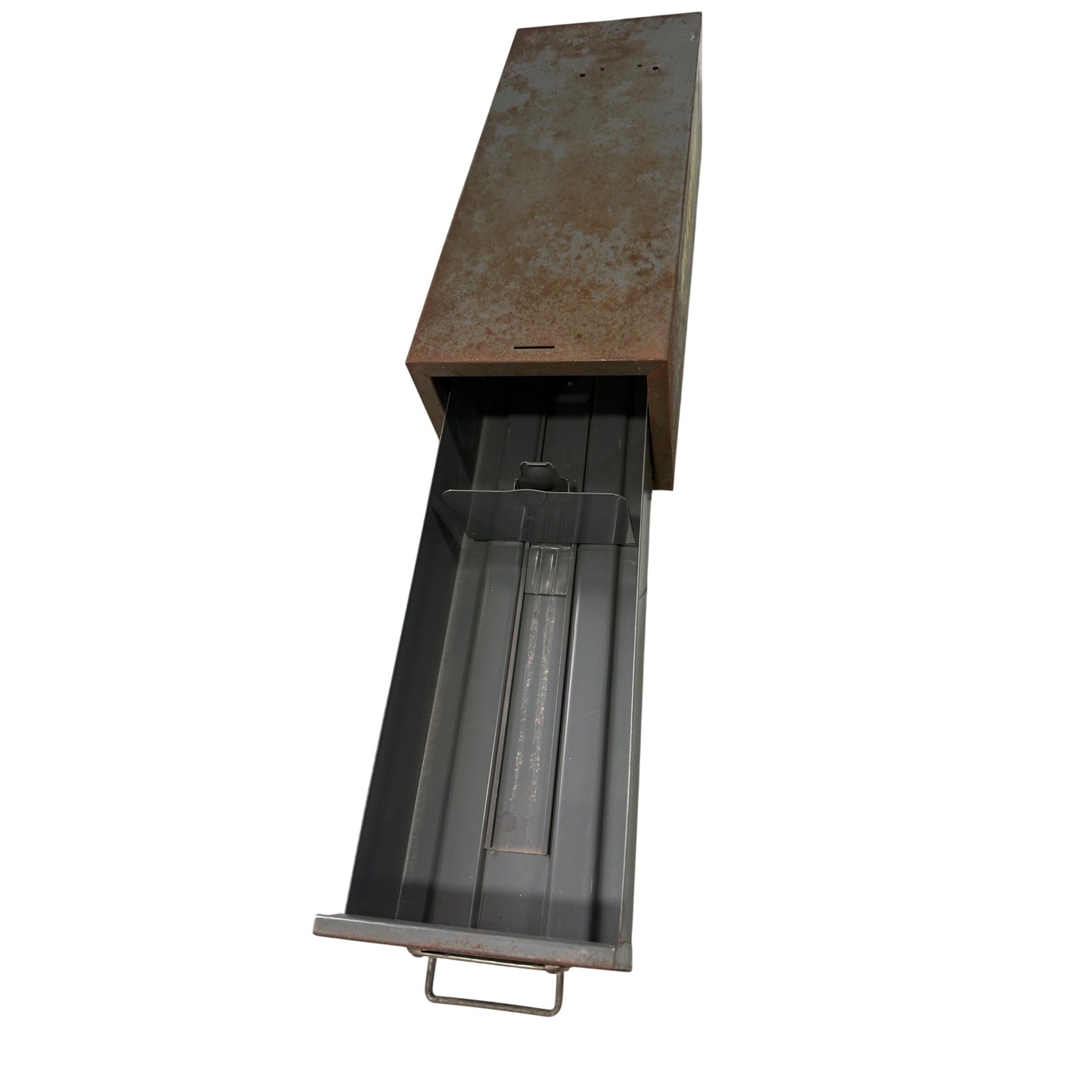 Vintage Recoton Metal Storage Drawer Phonograph Needle Cabinet Industrial Rust