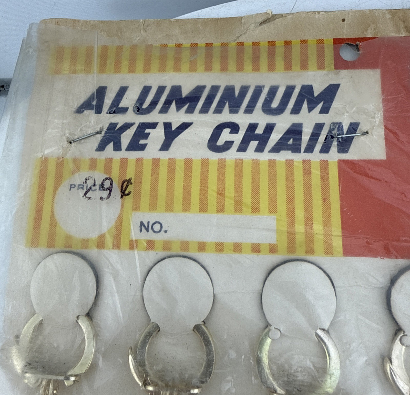 Vtg Novelty Key Chain ALUMINUM Horseshoe Windmill + Charm Original Display of 12
