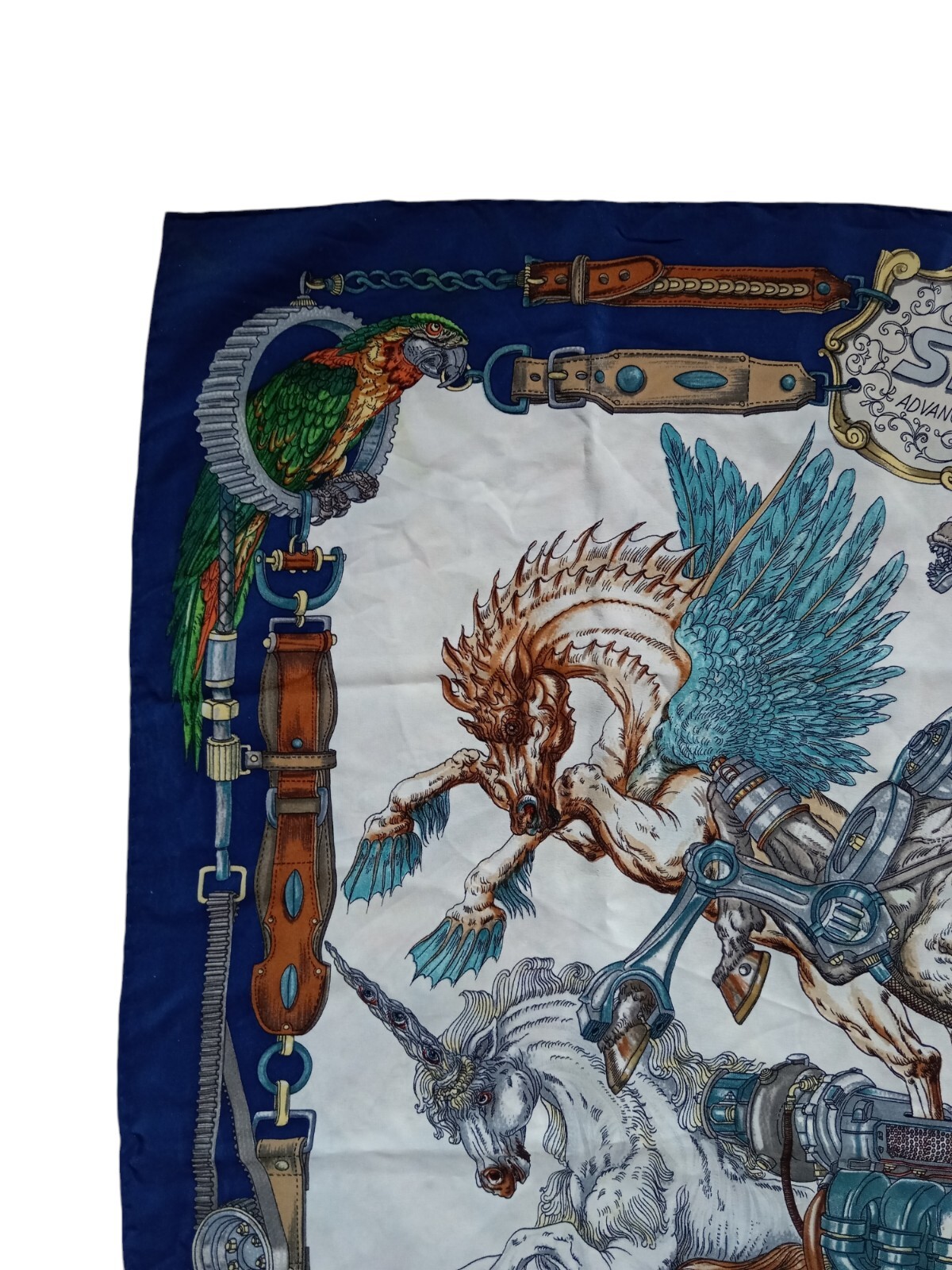 *HH* Foulard Seta Pubblicitario Sea Tek Seatek Azienda Carlo Bonomi Motore Horse