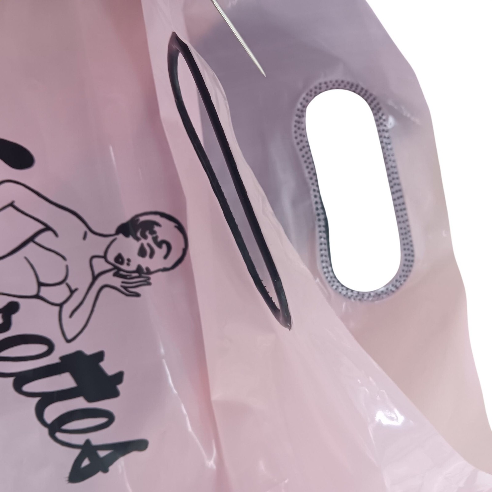 Vintage Figurettes Pink Plastic Lingerie Store Bag 1960s Retro Pin-Up Design