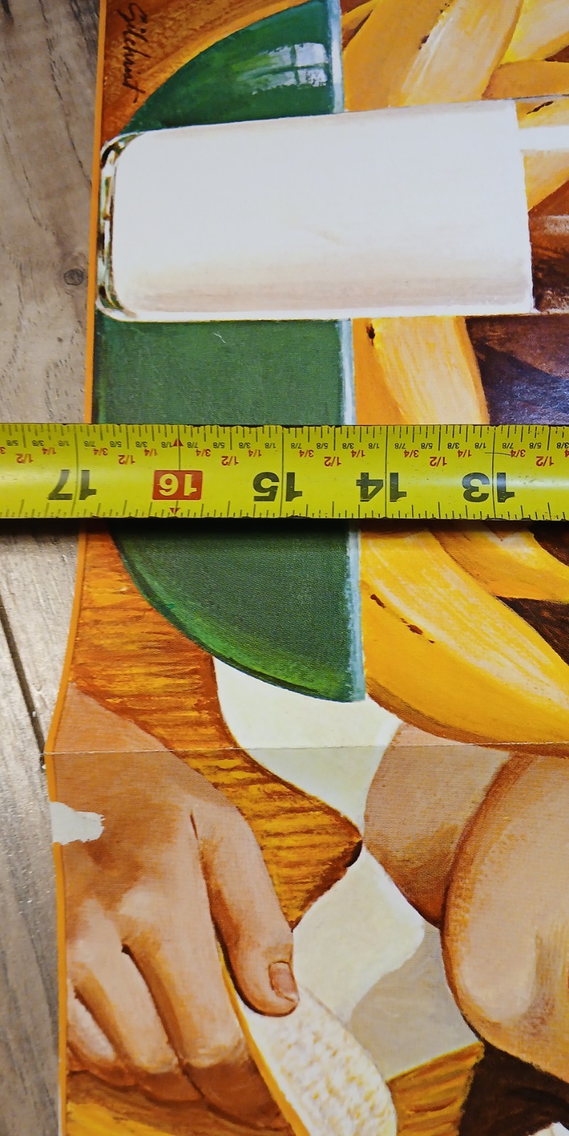 Vintage Bananas and Milk poster grocery store display from 1950s Unused
