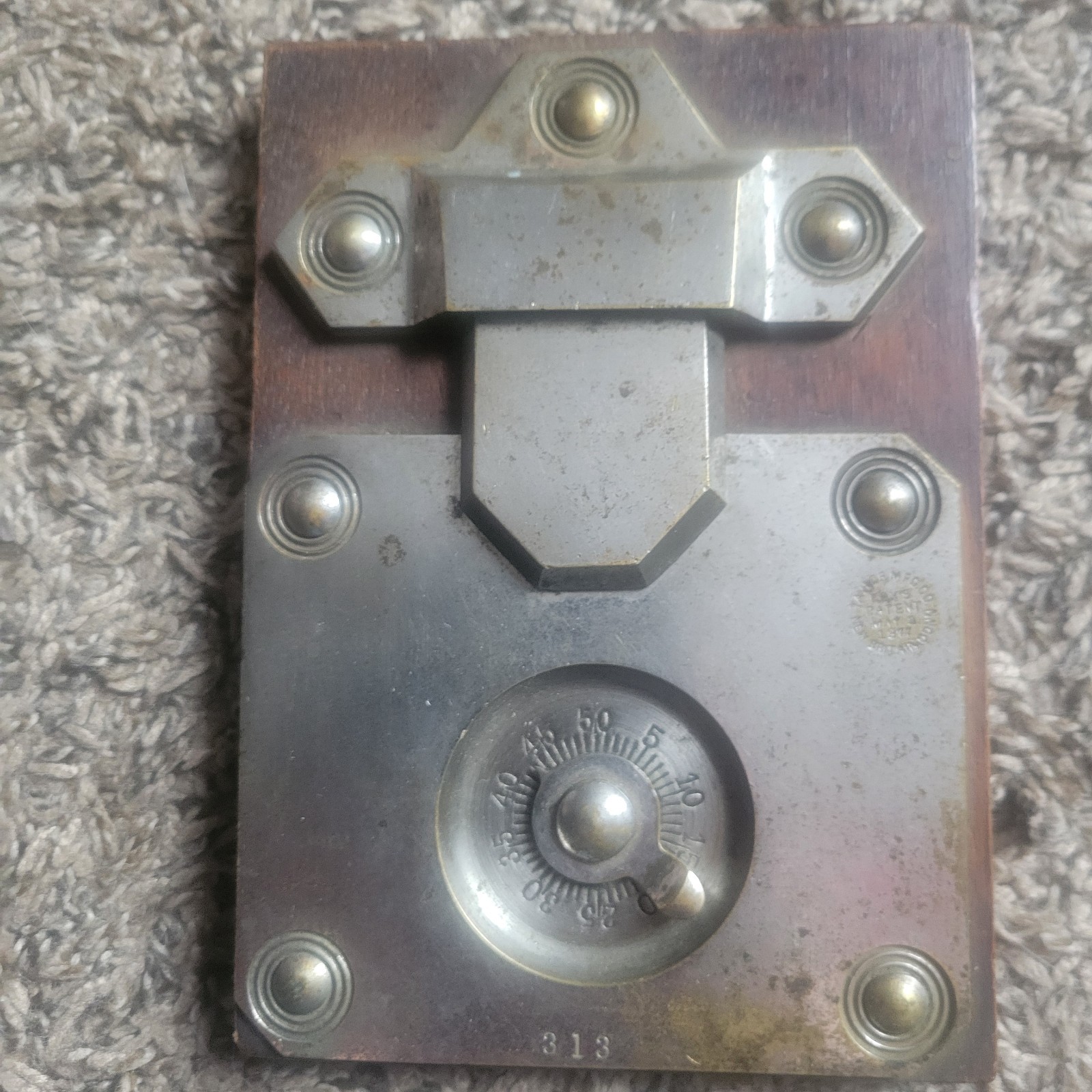 Antique General Store 1877 Trunk Combo Lock Display Salesman Sample Fox Patent