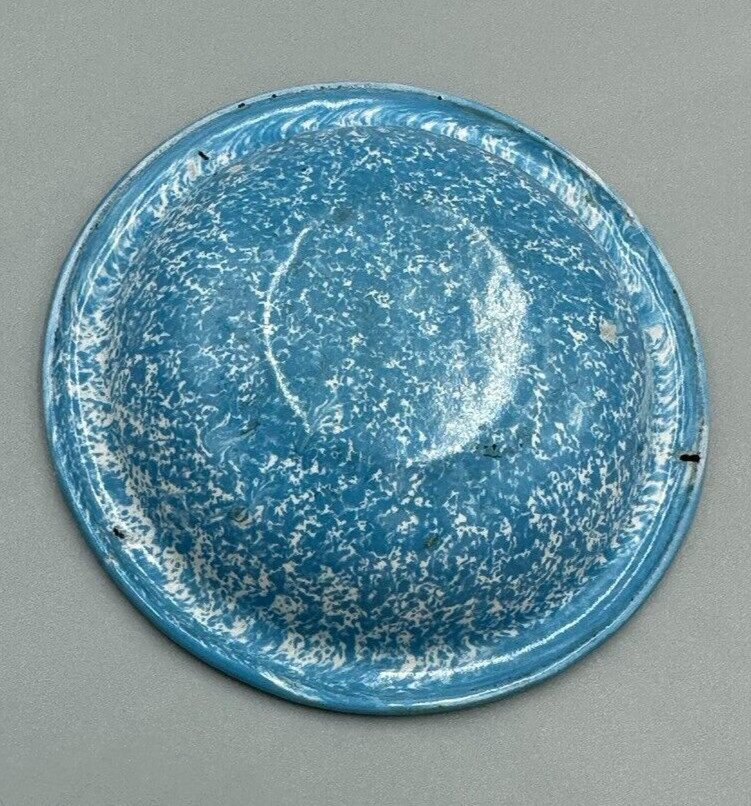 Antique SALESMAN SAMPLE Lava Volcanic ENAMEL WARE Graniteware Advertising Bowl