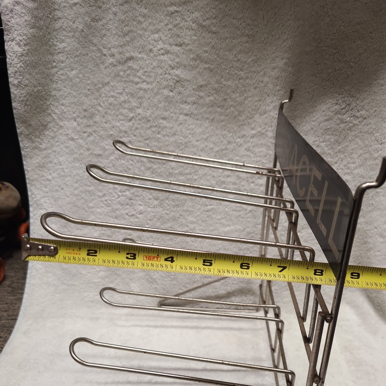 Vintage Countertop Pegboard Duracell Battery Advertising Wire Store Display Rack