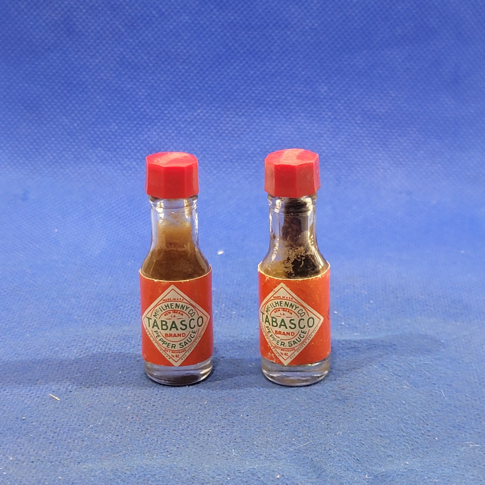 Vintage Mini Tabasco Advertising Container General store Display Lot Of 2