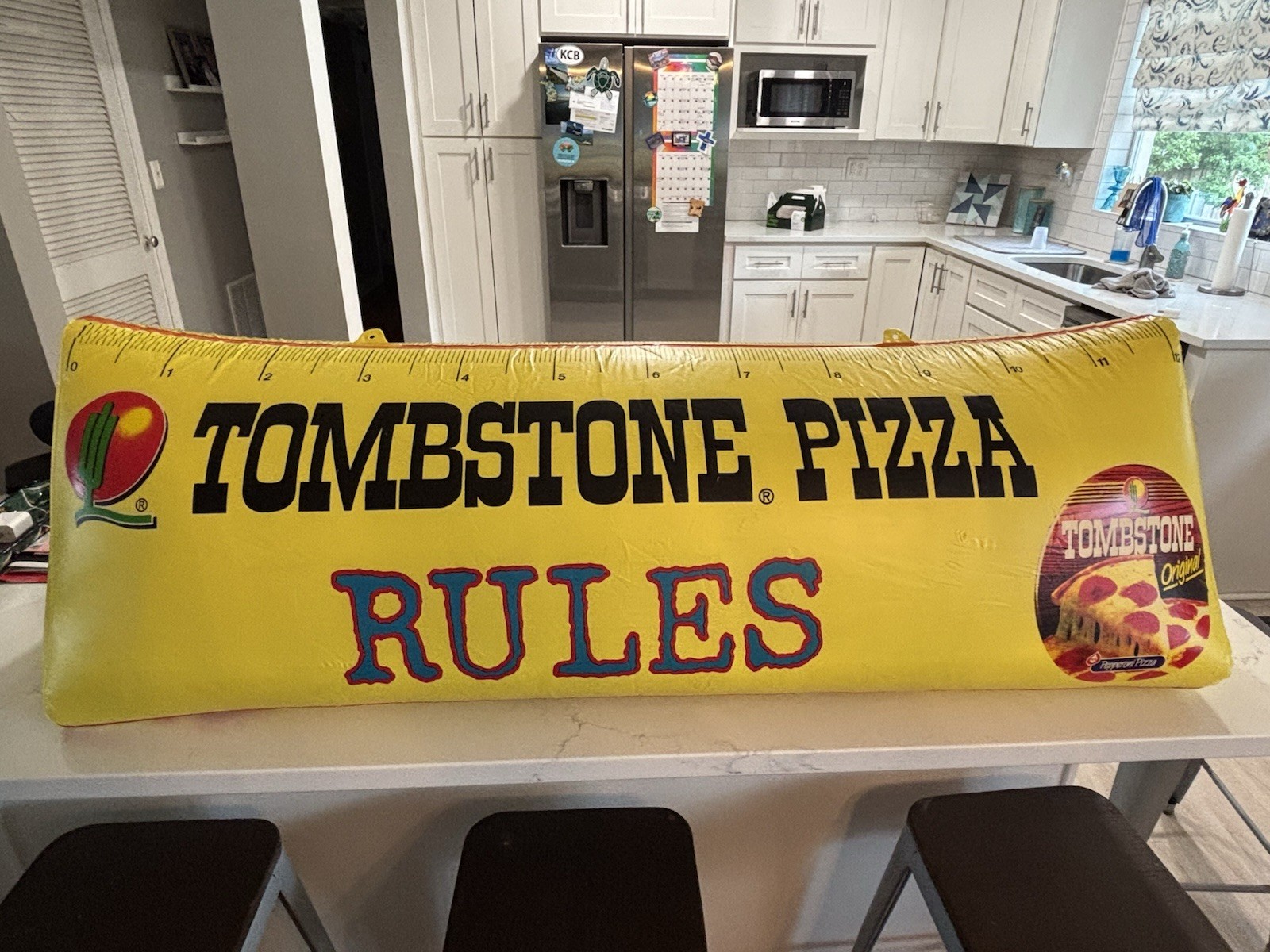 Inflatable Tombstone Pizza Rules Store Display – Approx. 4 Ft Long – Read Desc.