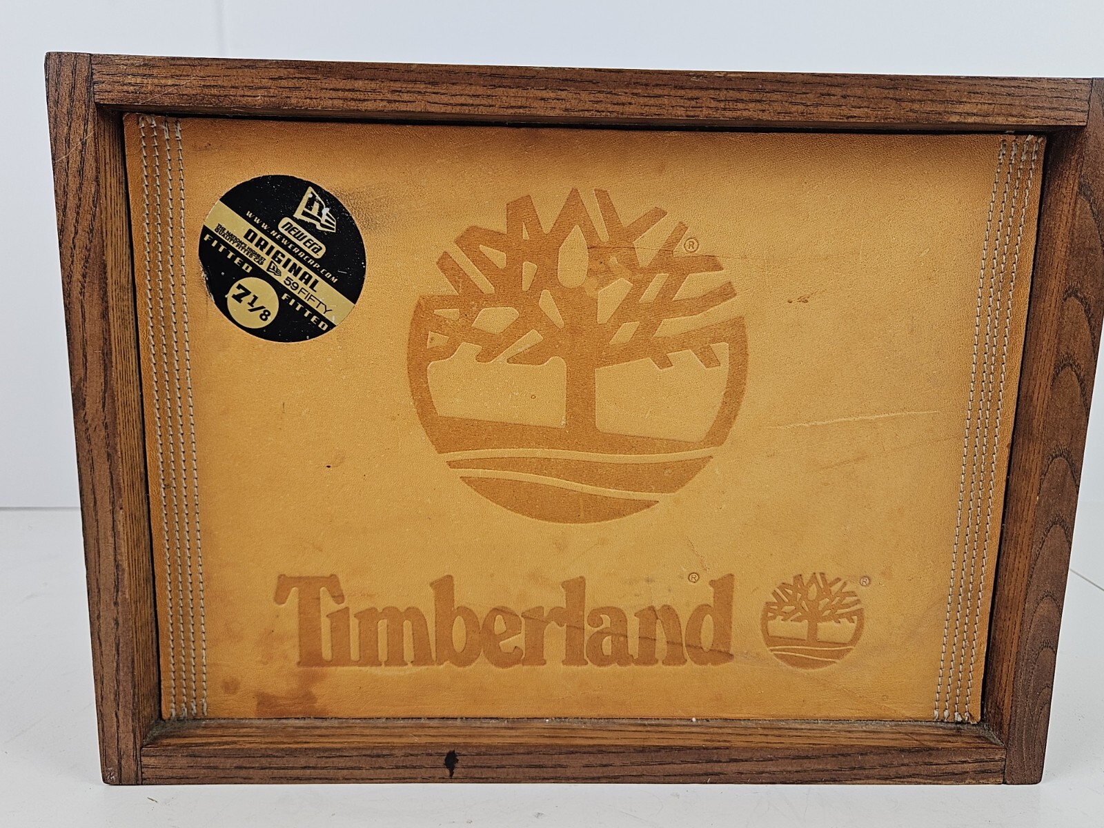 Vintage TIMBERLAND BOOTS Wooden Dealer Store Advertising Display Sign