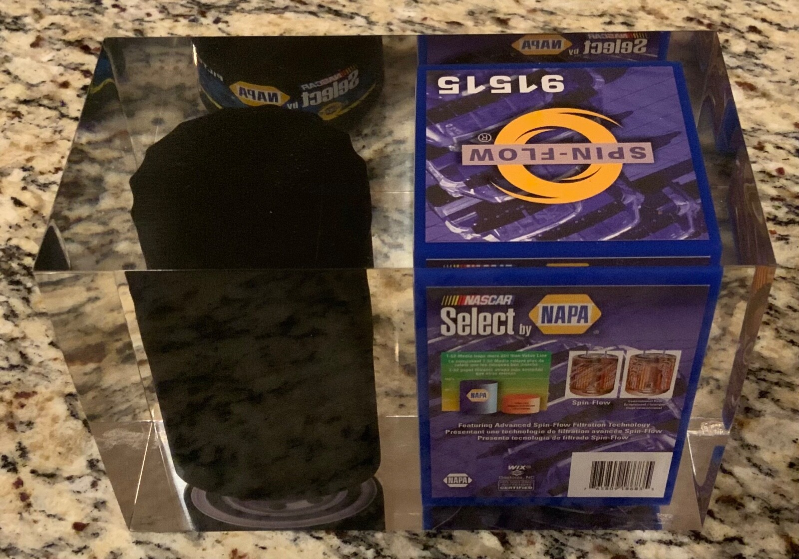 NAPA NASCAR Select Oil Filter Spin Flow Counter Store Display Lucite Advertising