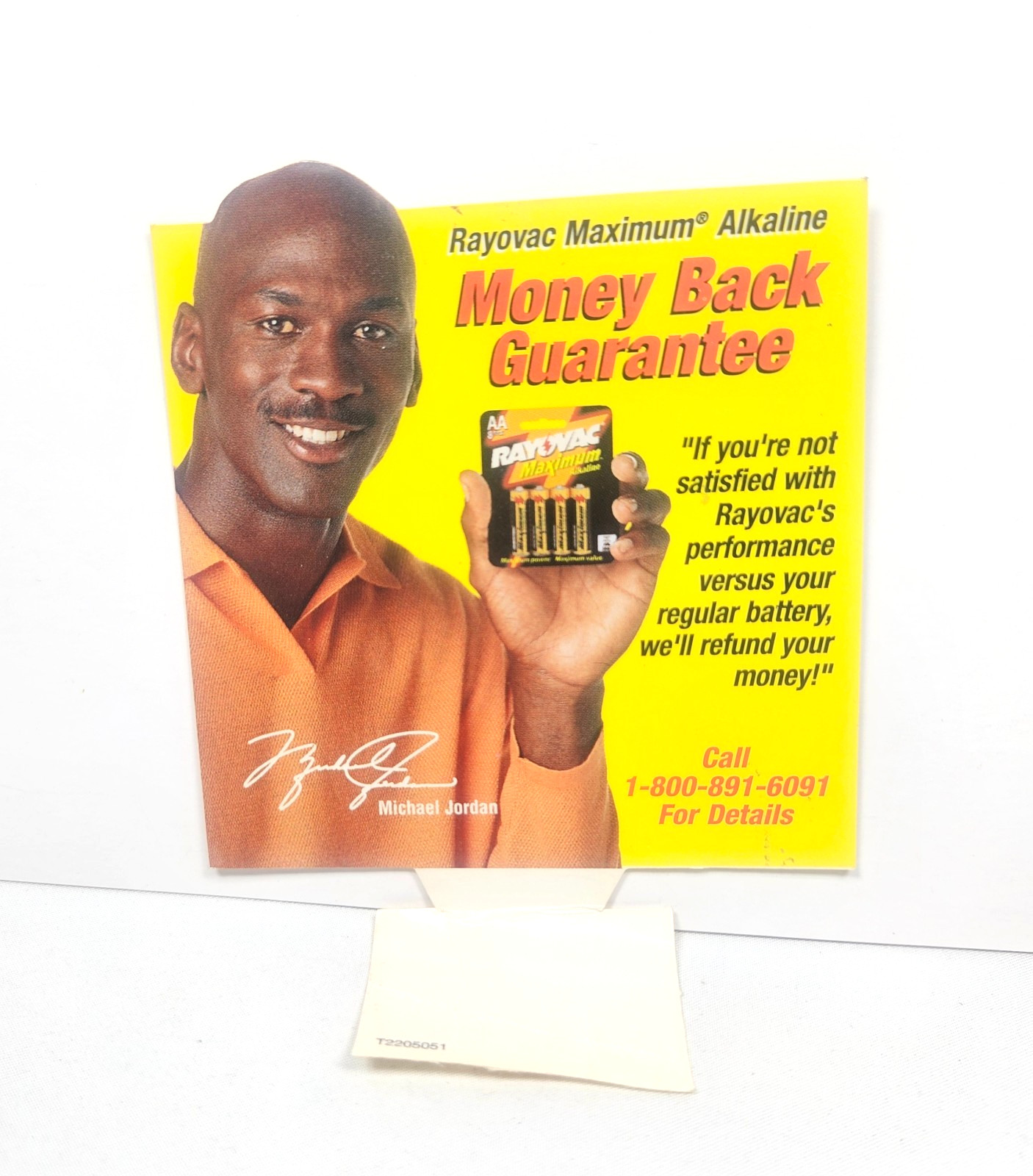 Michael Jordan Rayovac Store Display Advertising Piece 3.5 x 3.75 Chicago Bulls