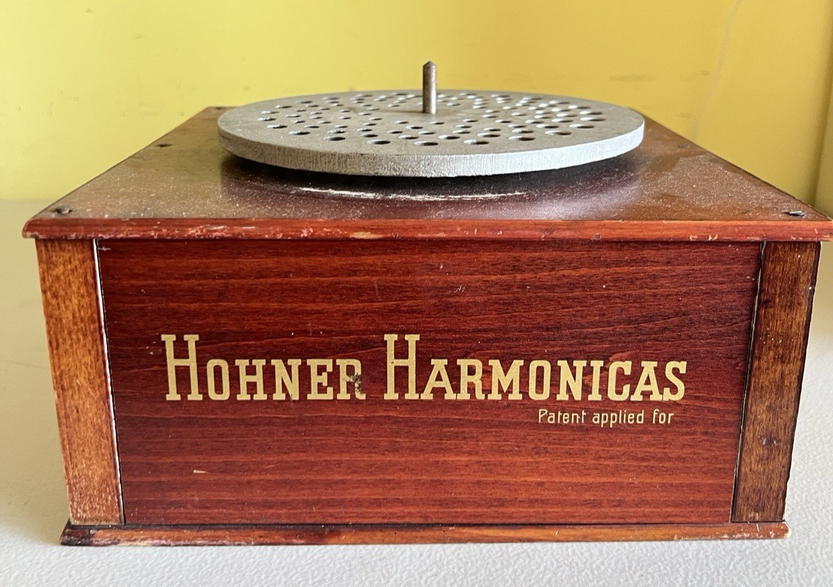 Antique Hohner Harmonica Revolving Retail Counter Top Store Display