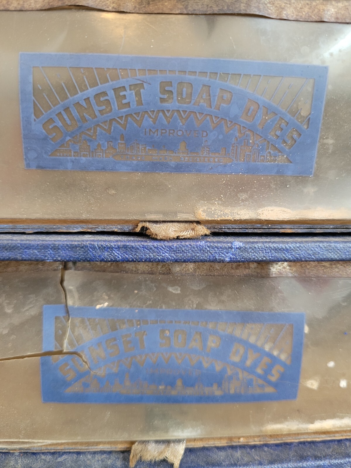 Sunset Soap Dyes General Store Display Cabinet Sign British Dyes Toronto Canada!