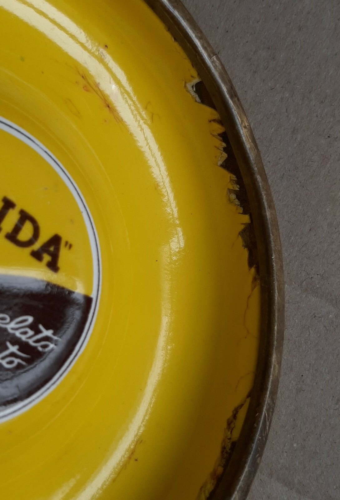 👉VINTAGE ALGIDA ICE CREAM ☆ Rare ENAMEL ASHTRAY 🇮🇹 ’50 CAROUSEL ASHTRAY