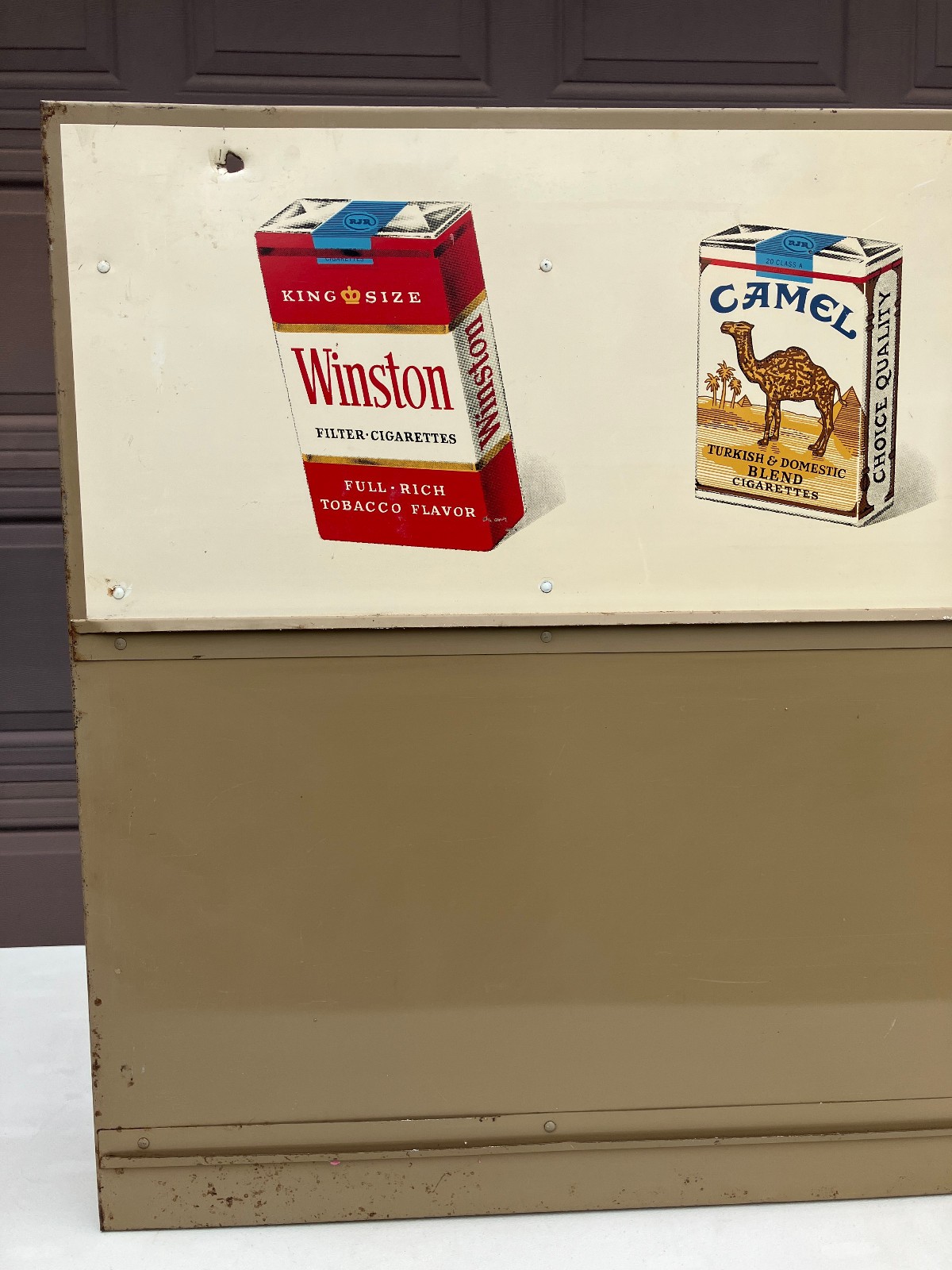 Cigarette retail store gas station display vintage FLAW metal 28 x 22 tobacco