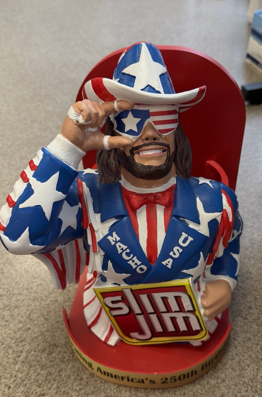 Slim Jim Patriotic Store Display Figure Blue Red White America’s 250th Birthday