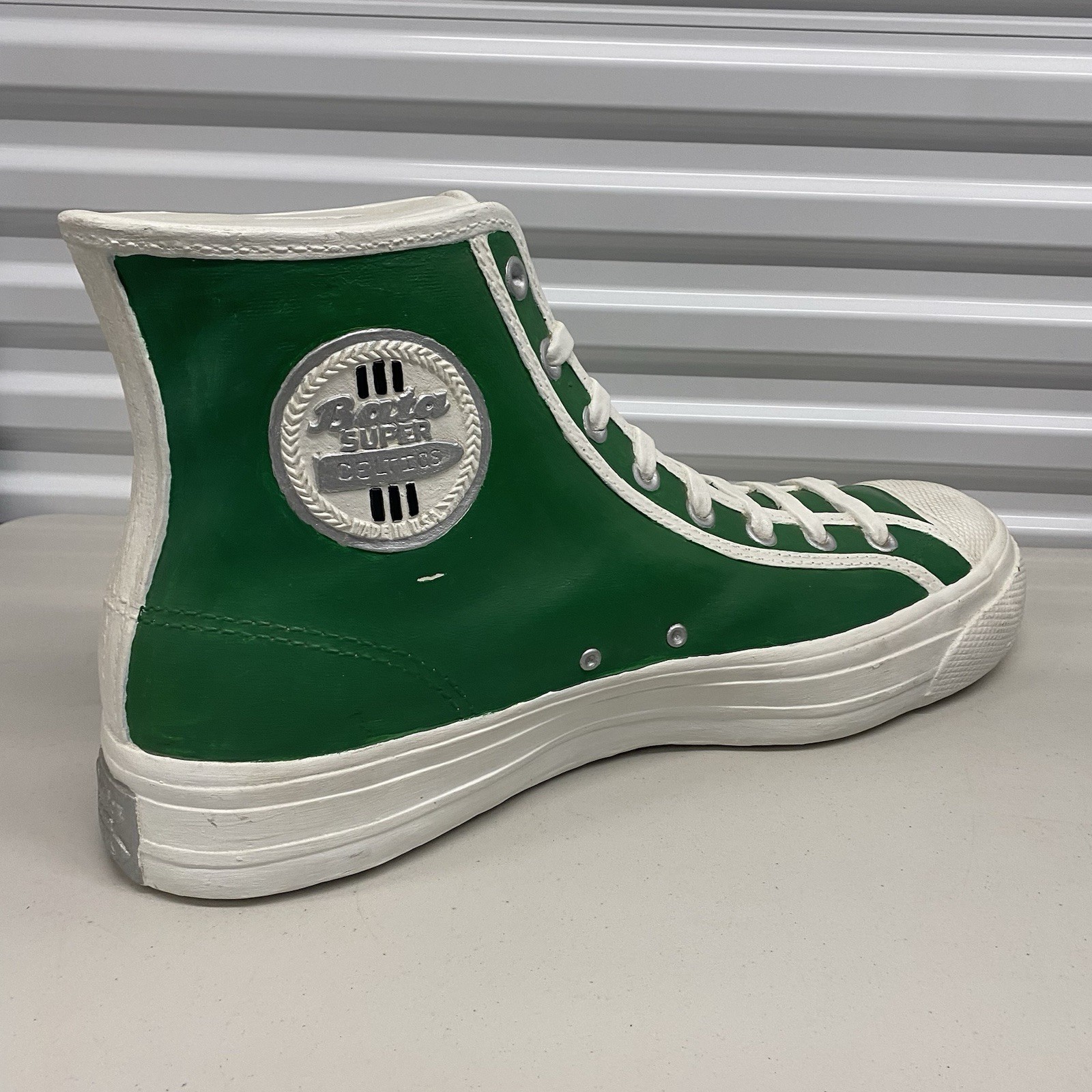 Amazing Vintage Bata Super Shoe Green Boston Celtics Store Display Advertisement