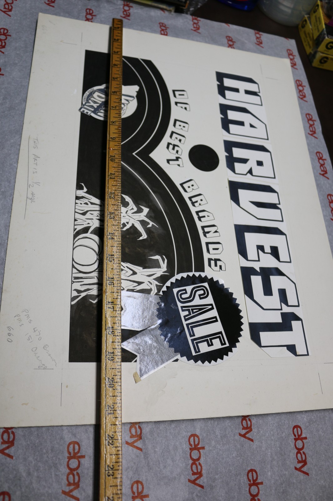Vintage 1960/70 Winn Dixie Food Stores ARTIST PROOF cardboard advertising sign