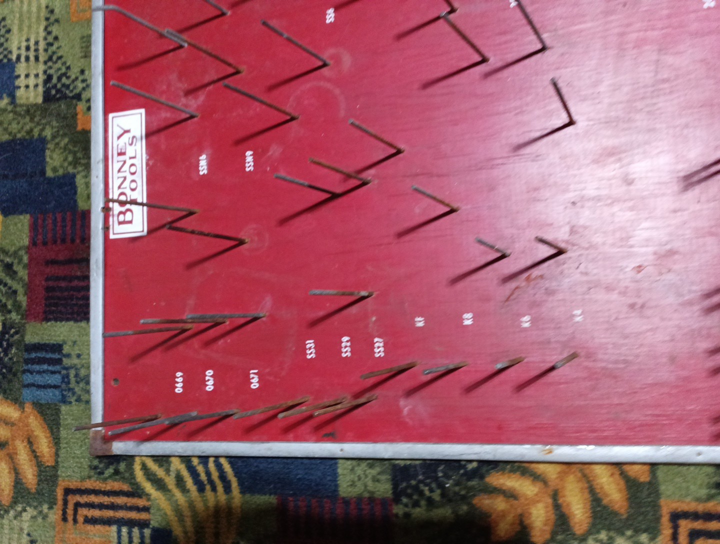 Vintage 1940s Bonney Tools Advertising Hardware Store Display Wrench Rack Wood