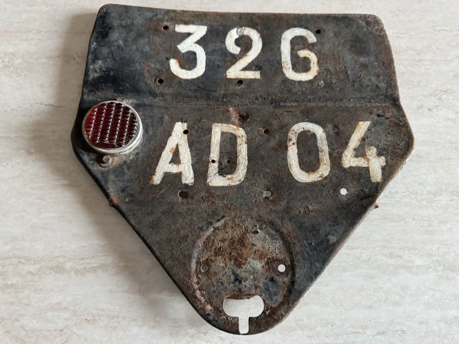 Very Rare Vintage Collectible Citroen France Car Sheet Metal License Plate