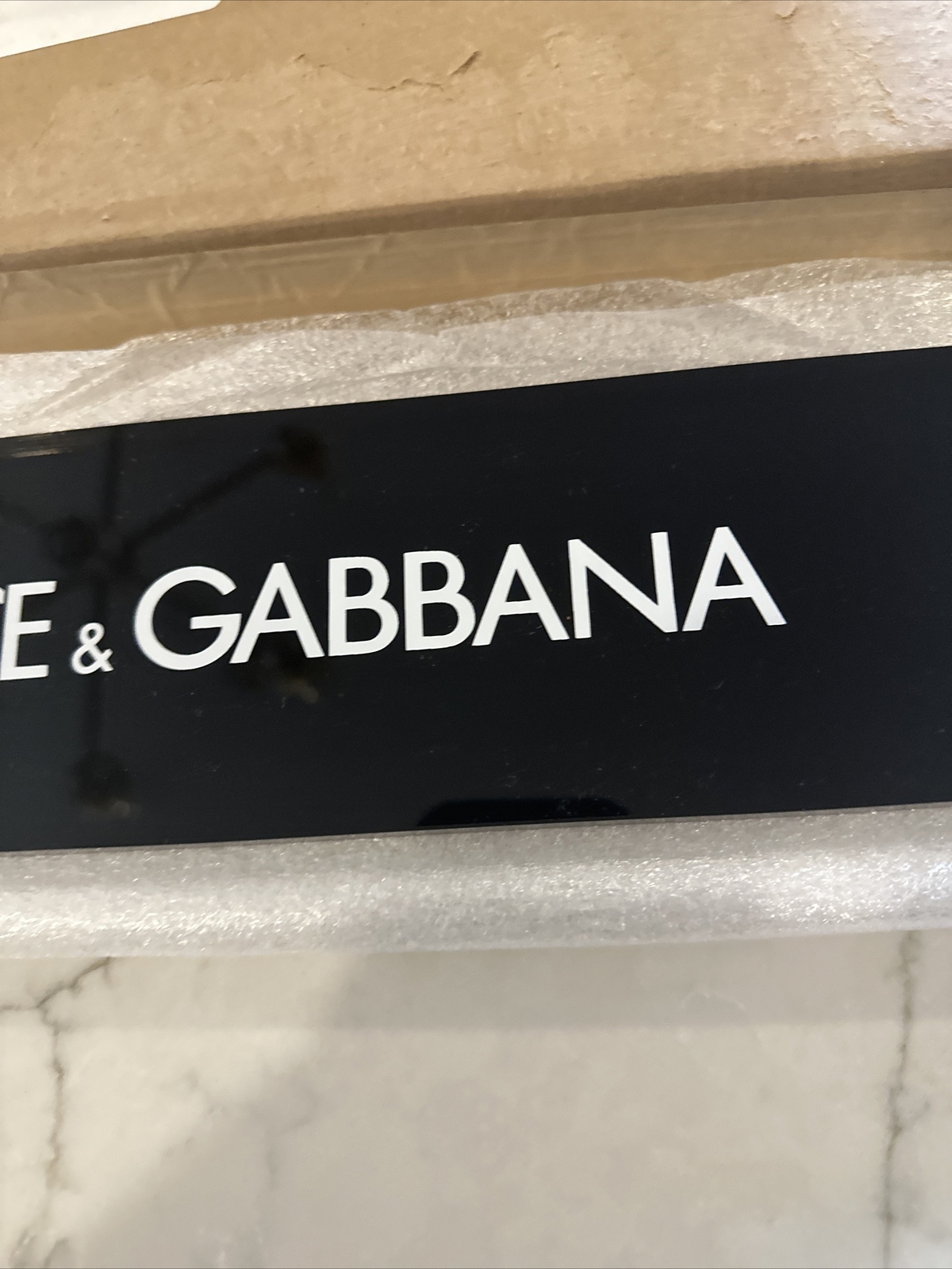 DOLCE & GABBANA BLACK LOGO PLAQUE IN PLEXIGLASS,ORIGINAL