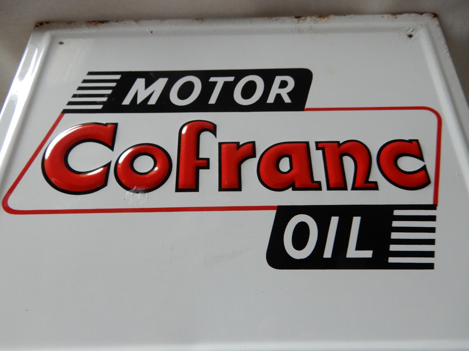 old garage oil canvas chest, no enamelled, old oil can