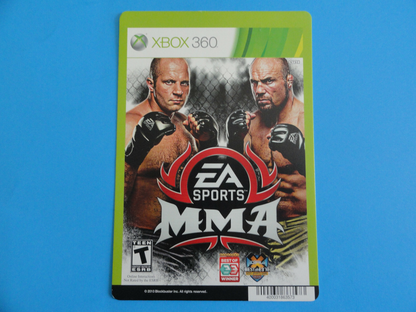 XBOX 360 MMA EA SPORTS BLOCKBUSTER VIDEO BACKER CARD 5″X8″ – NO GAME