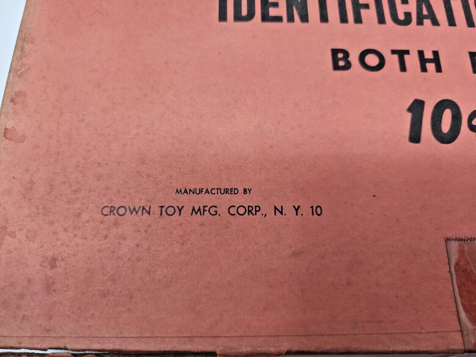 Vintage Crown Toy MFG Corp Initial Identification Key Tag Display Box Empty U127