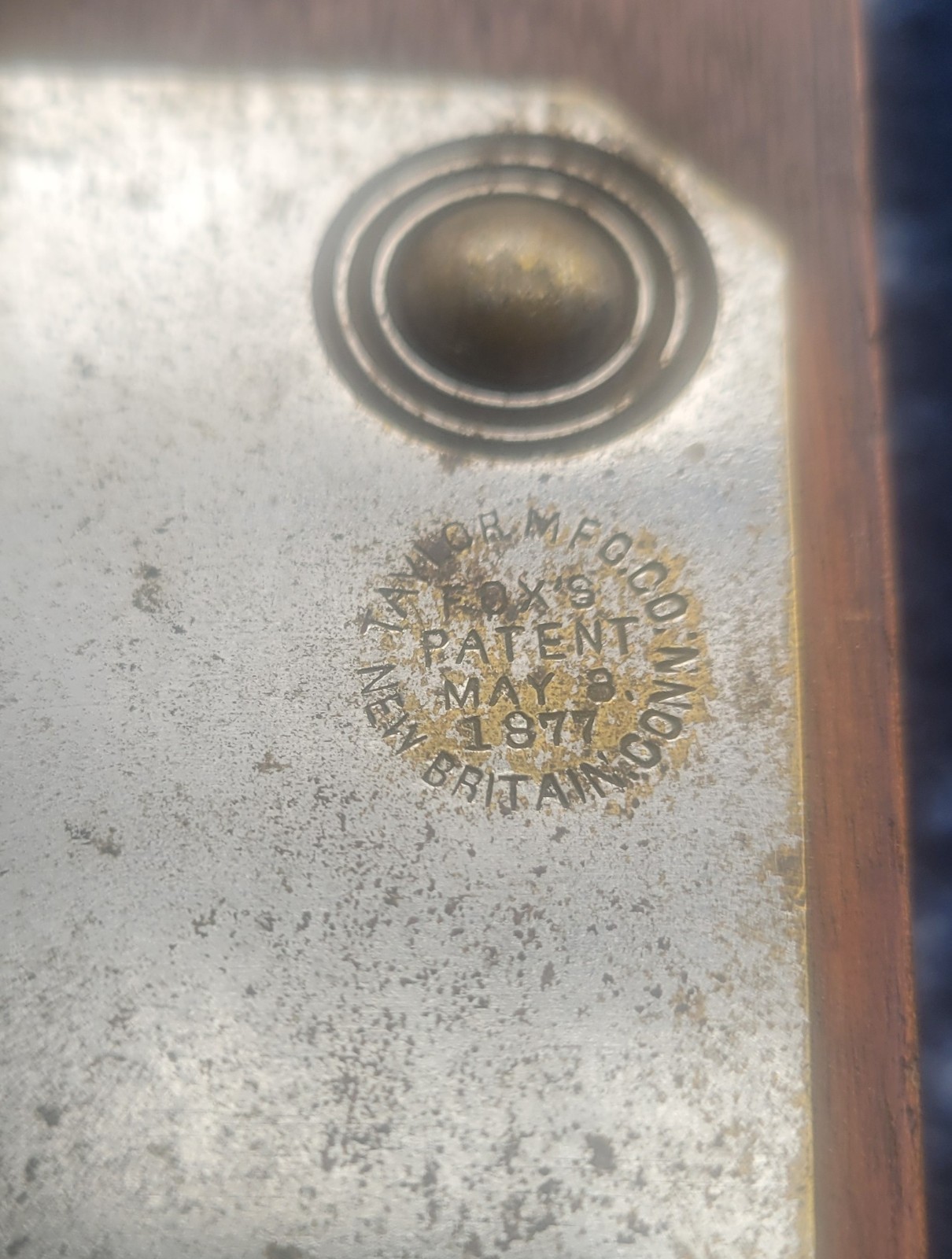 Antique General Store 1877 Trunk Combo Lock Display Salesman Sample Fox Patent