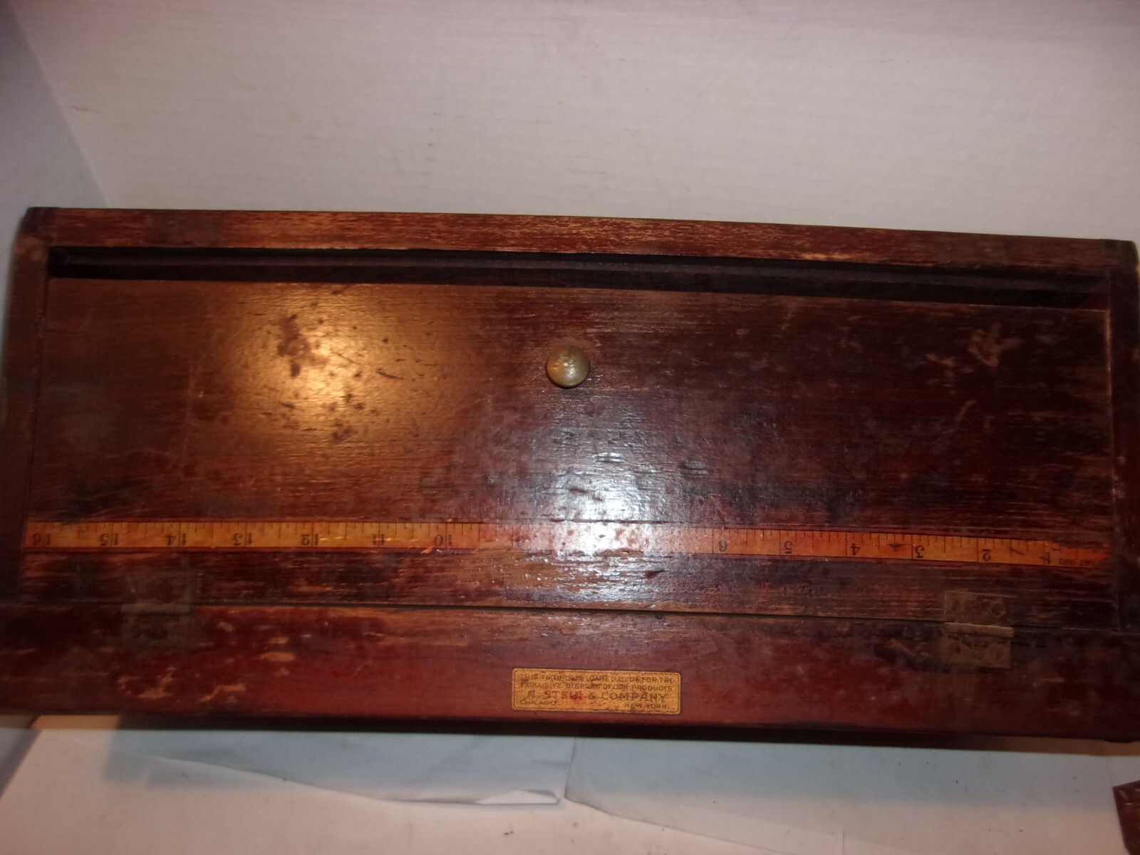 1890’s Antique A Stein and Company General Store Counter Display Wood Glass Case