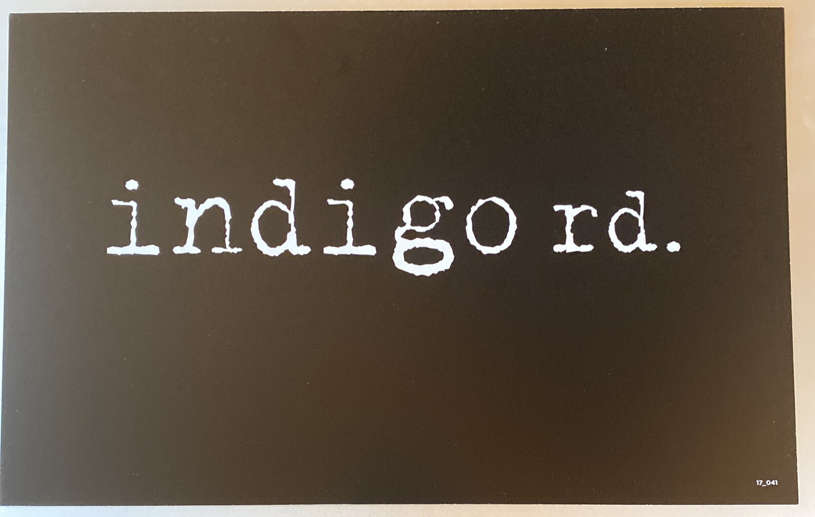 INDIGO RD 7″x11″ Department Store Display Shoe Brand Sign Black/White