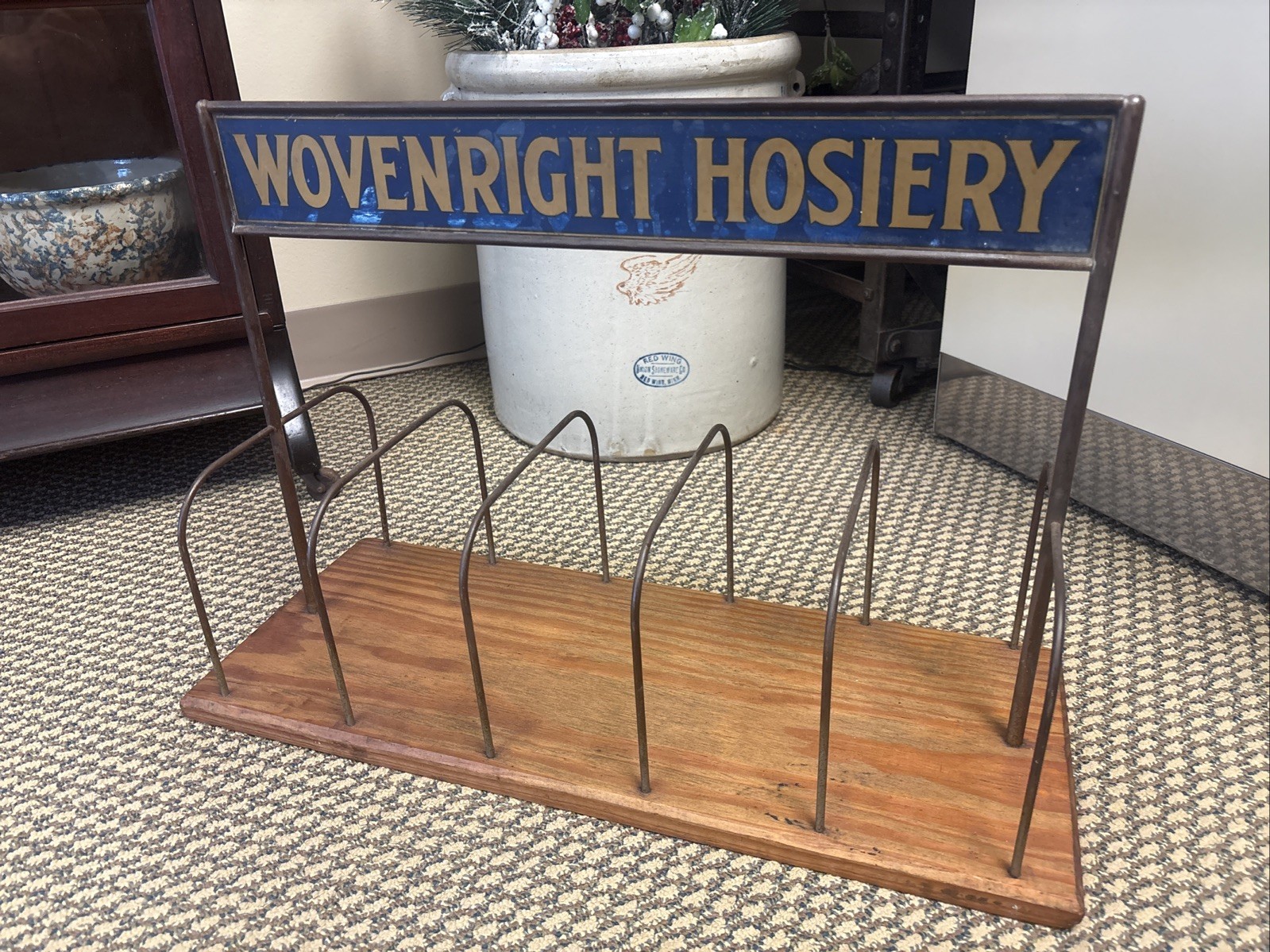 Antique General Store Counter Clothing Display Wovenright Hosiery Cleveland Ohio