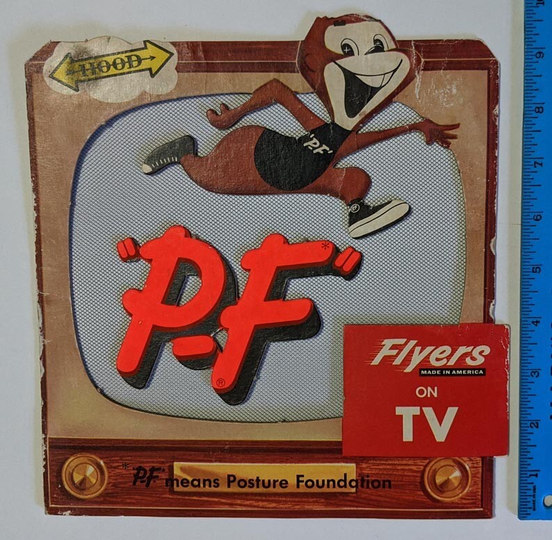 Vintage PF Flyers Hood Shoe Advertising Stand Up Display Sign TV Screen