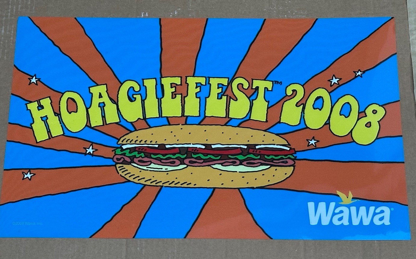 WAWA HOAGIEFEST 2008 Beatles Look Display Sign & Acetate Overlay Advertising