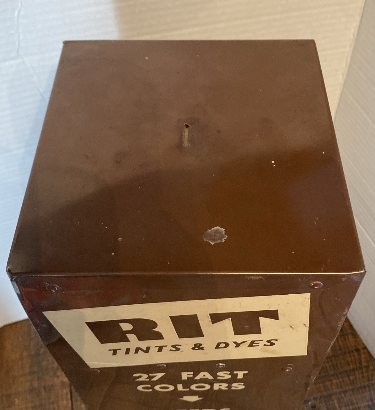 Vintage Rit Tints & Dyes Drug Store Counter Metal Display Rack Spinning 12 Dyes