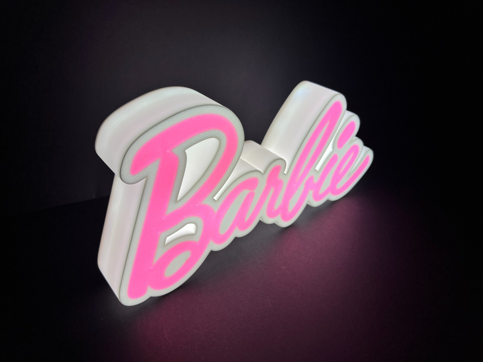 Barbie Insegna BARBIE pink blonde targa luminosa doll lighted sign led logo